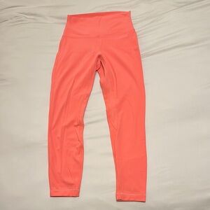 Lululemon Bright Coral High-Waisted Leggings 24” inseam